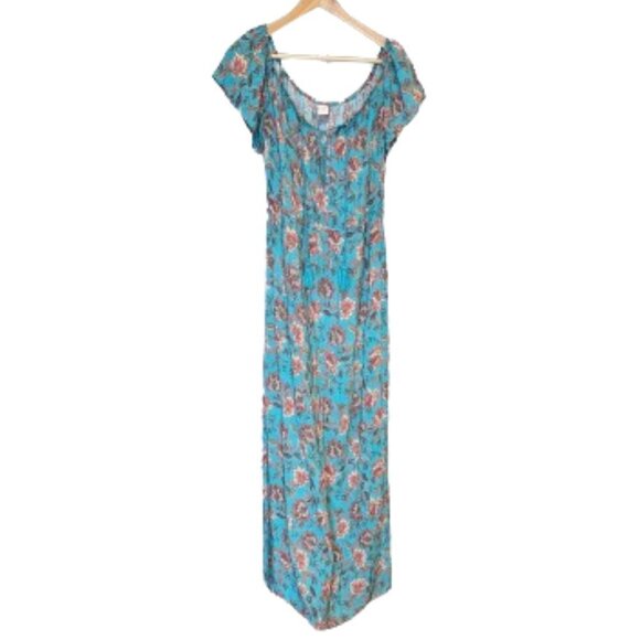 Ale by Alessandra Off The Shoulder Turquoise Floral Maxi Dress - Picture 1 of 10